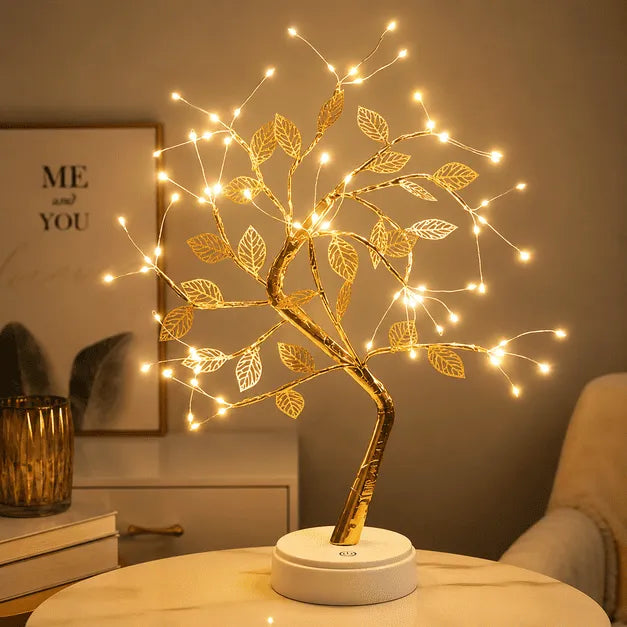 Luminária Árvore Encantada Dourada