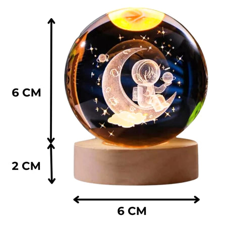 Luminária de Mesa Globo de Cristal