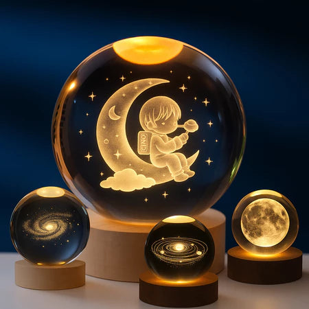 Luminária de Mesa Globo de Cristal